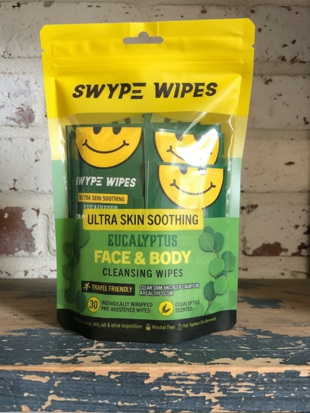 Swype Wipes- Ultra Soothing Eucalyptus Face & Body Cleansing Wipes - 30
NWT